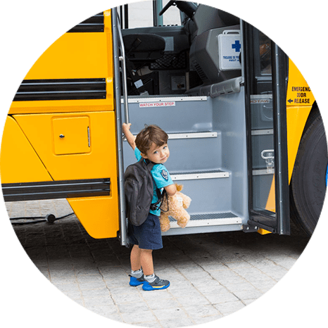 Kid taking the bus